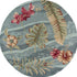 Seafoam Green Machine Woven Tropical Plants Indoor Area Rug